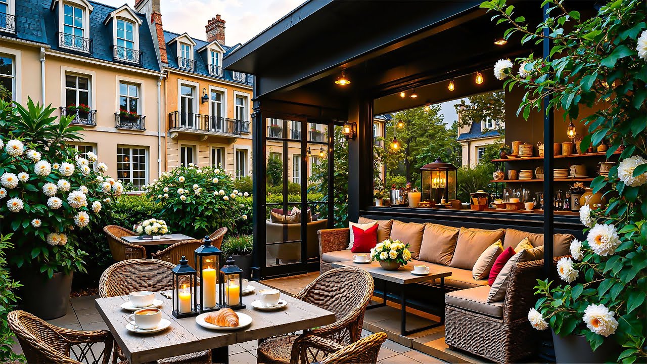 French Garden Caf&eacute; Morning 🌿 Smooth Piano Jazz Music for Relaxing, Focus & Good Mood ☕
