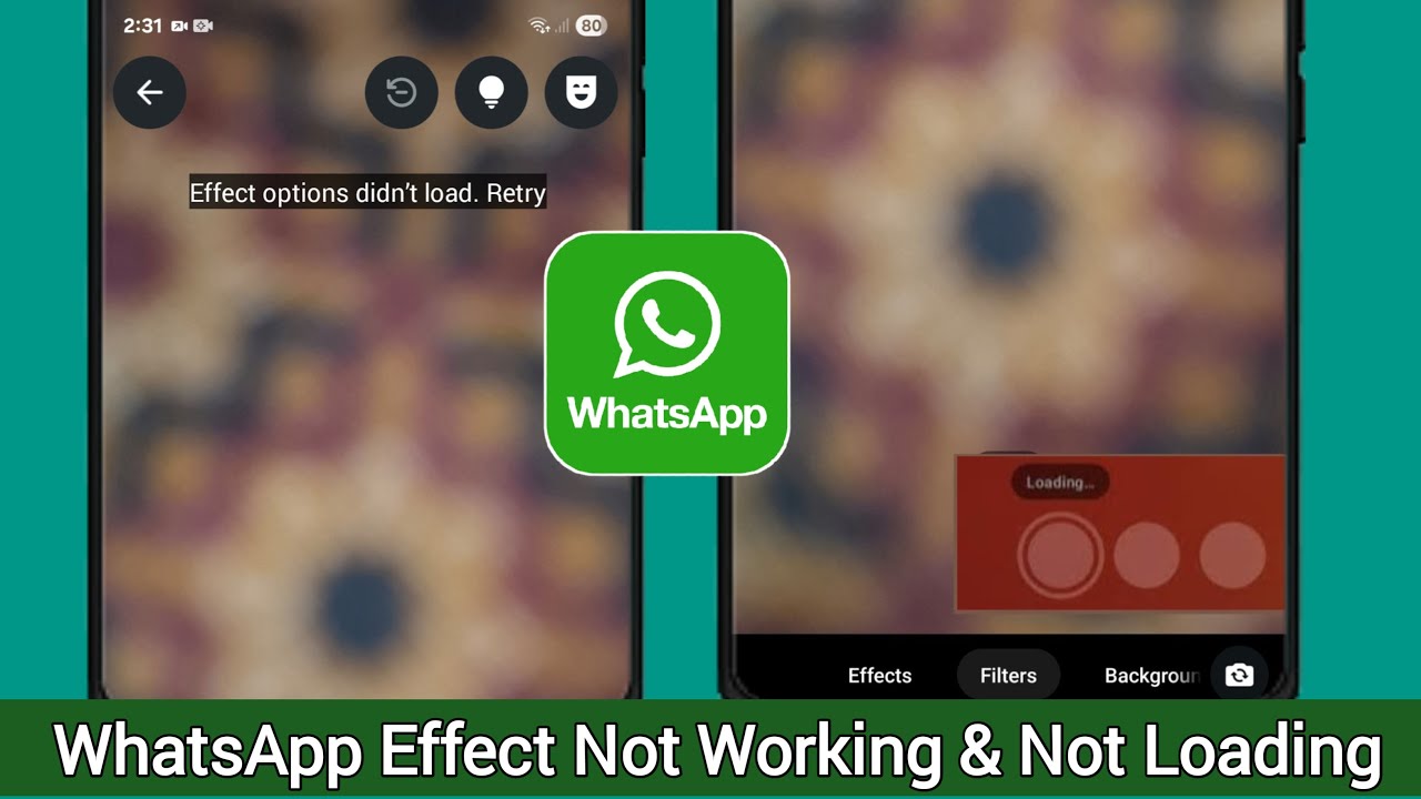 Fix WhatsApp Camera Effect Not Working & Not Loading | Effect options didn't load Retry On Whatsapp