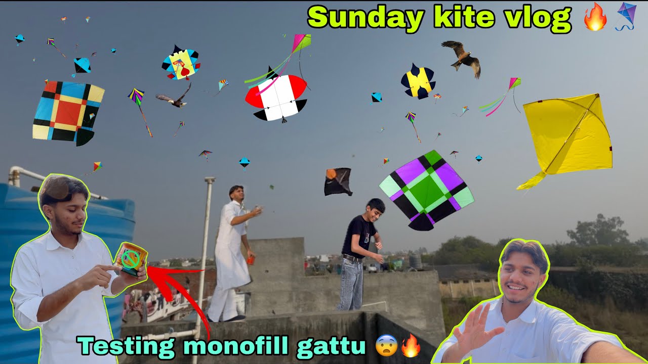 Sunday kite vlog 🪁 testing new monofill gattu 🔥🚫 #kite #vlog 