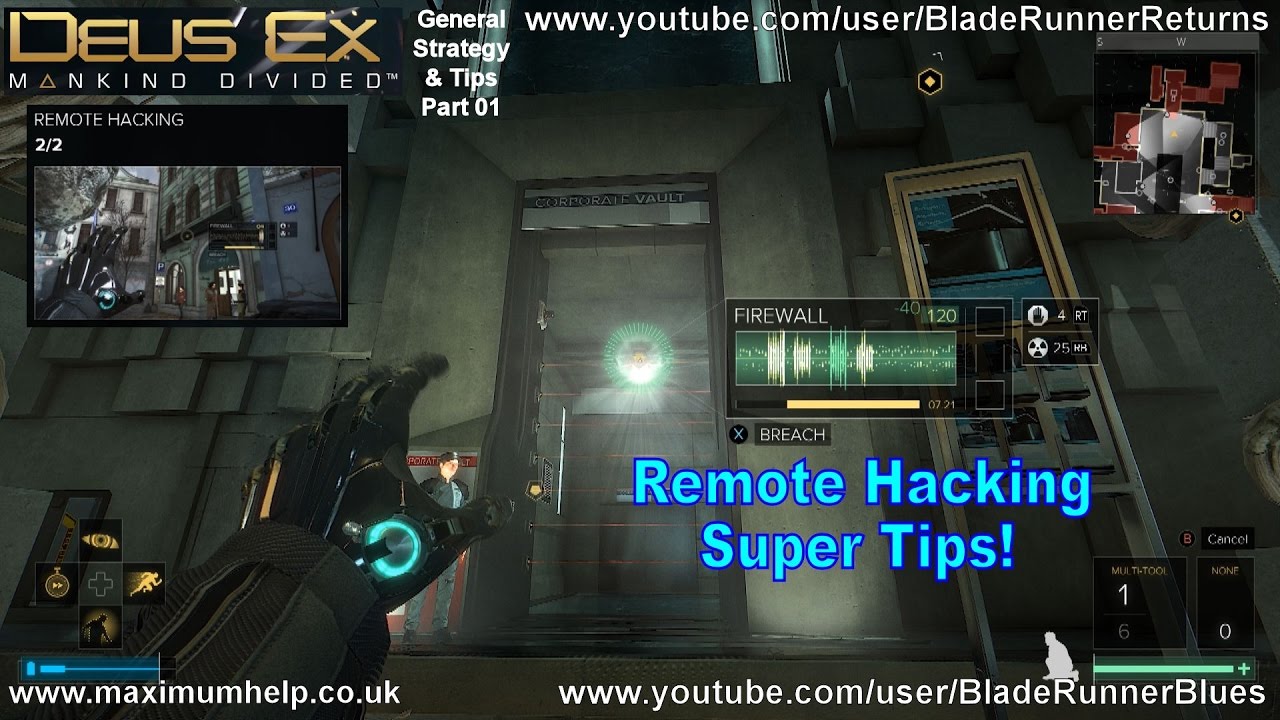 Remote Hacking Super Tips! Deus Ex Mankind Divided Strategy & Tips PC PS4 Xbox One 1080p HD