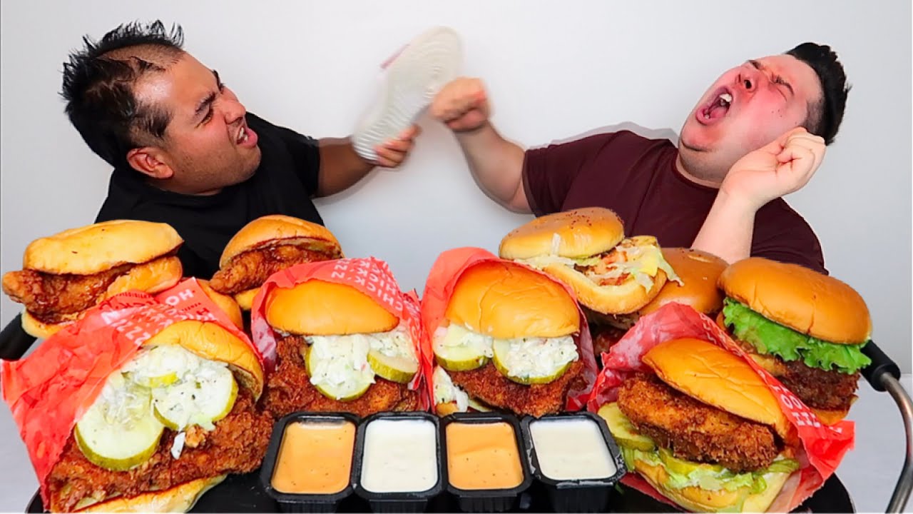 Пробуем новый острый куриный сэндвич от Shake Shack • MUKBANG