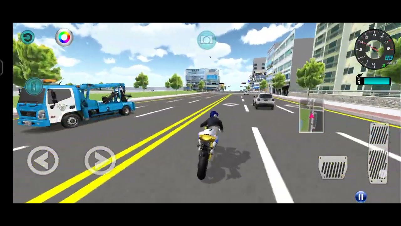 3D Driving Class Yellow Motor Bike in Paris city Funny bike Games Android Game player Ali.