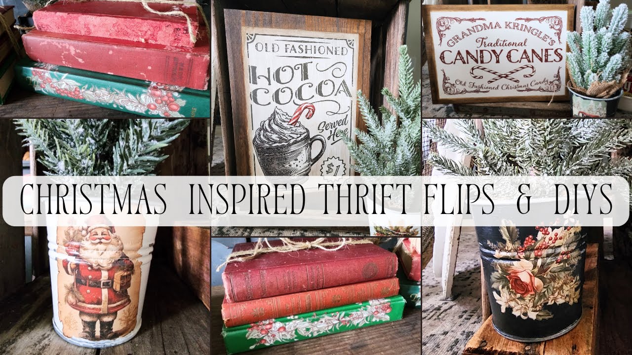 Christmas Thrift Flips and DIYs | IOD transfers | Trash To Treasure Home Decor