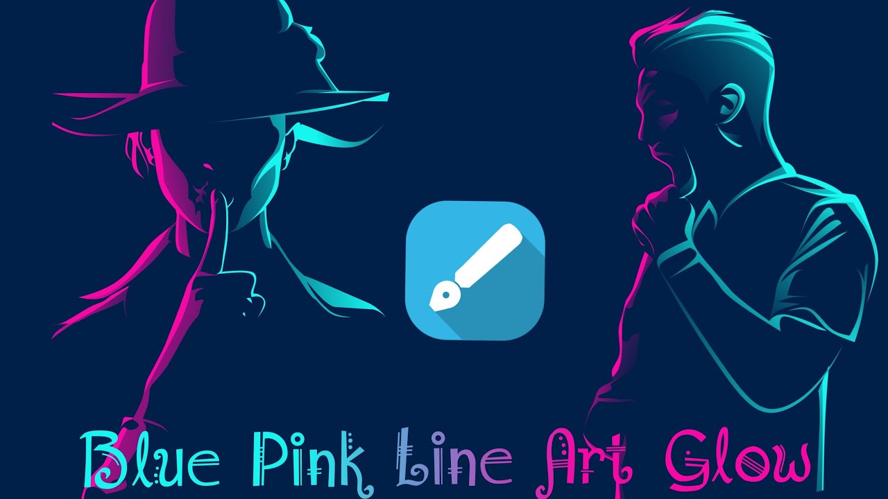 Cara Membuat Blue Pink Line Art Glow Infinite Design Android | infinite design