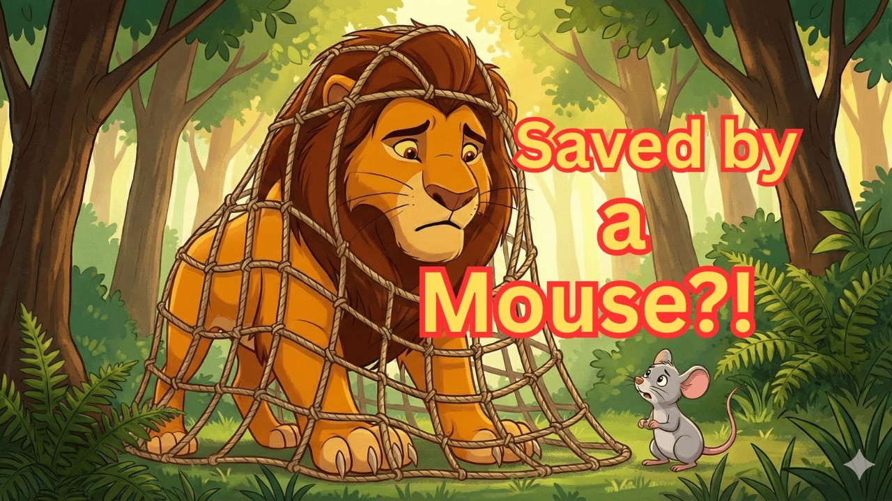 The Lion and the Mouse | English Moral Story| @EnglishWordyTales1