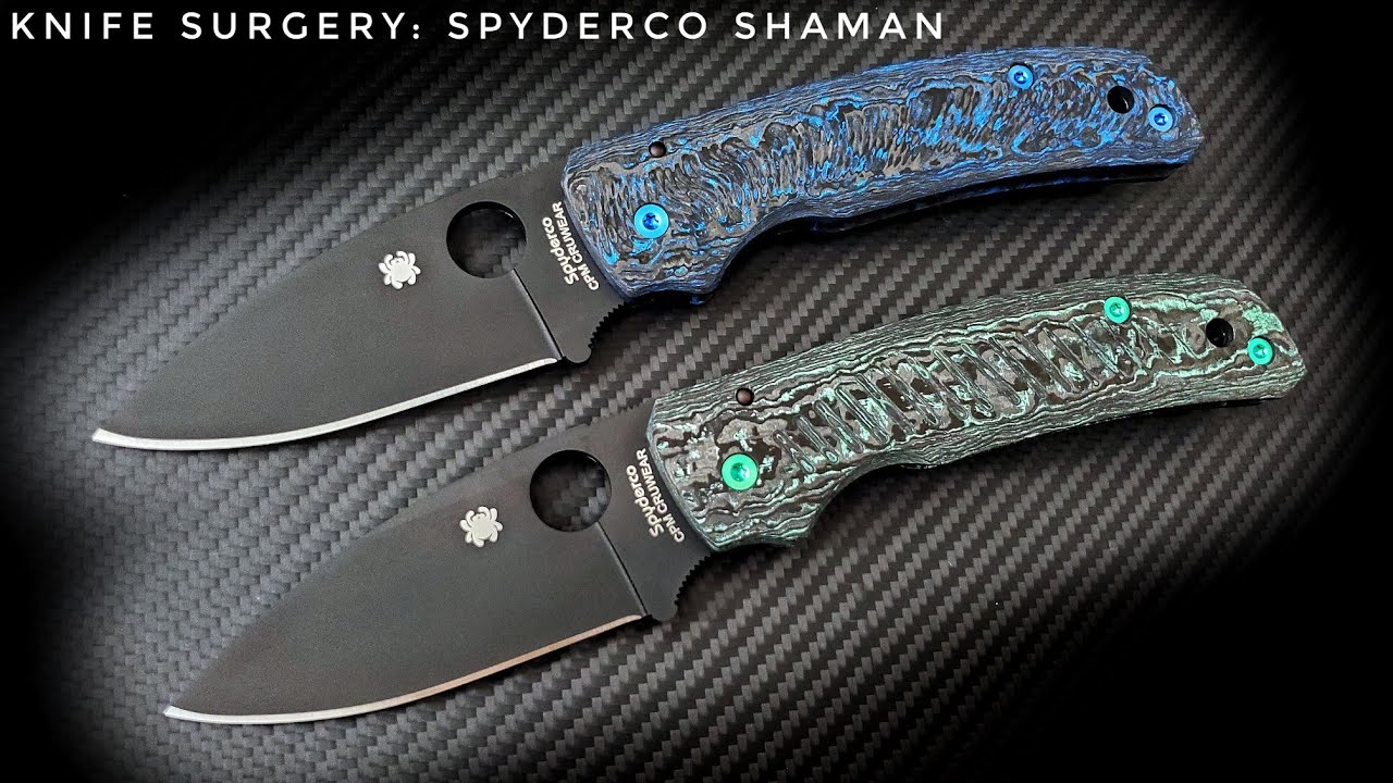 Knife Surgery -- Spyderco Shaman with Aramis Akhmedov Scales and Adrenalin Hardware!