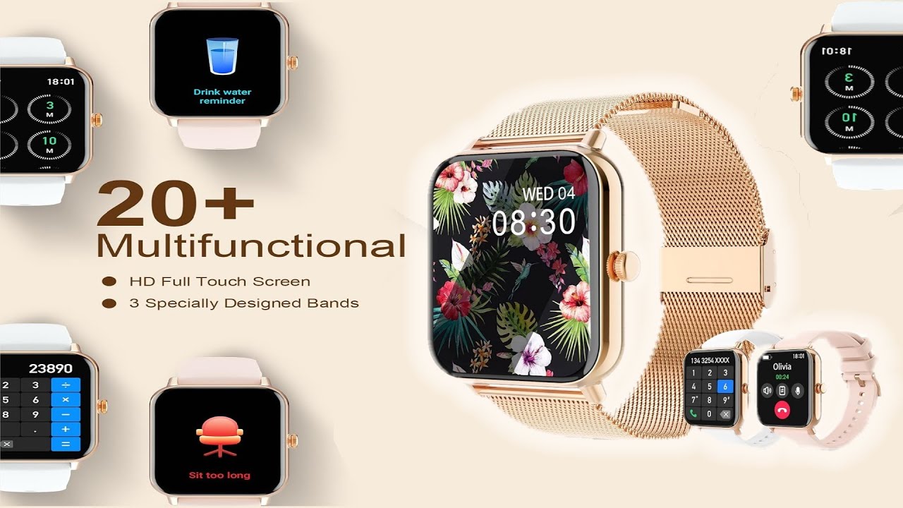 H13 Smart Watch  (Answer/Make Call), Fitness Tracker for Android and iOS Phones Waterproof Gold