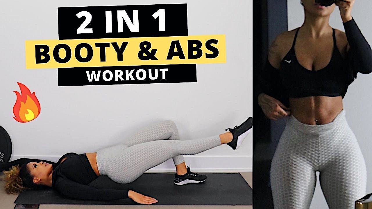 2 IN 1 GLUTE & AB WORKOUT AT HOME  // BANDS & DUMBBELLS