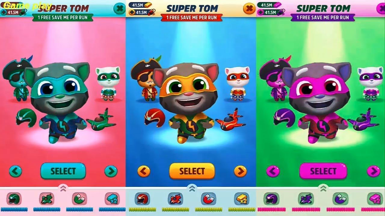 Talking Tom Gold Run (3 Star) Colors Reaction  Super Tom  in New Santa's Village