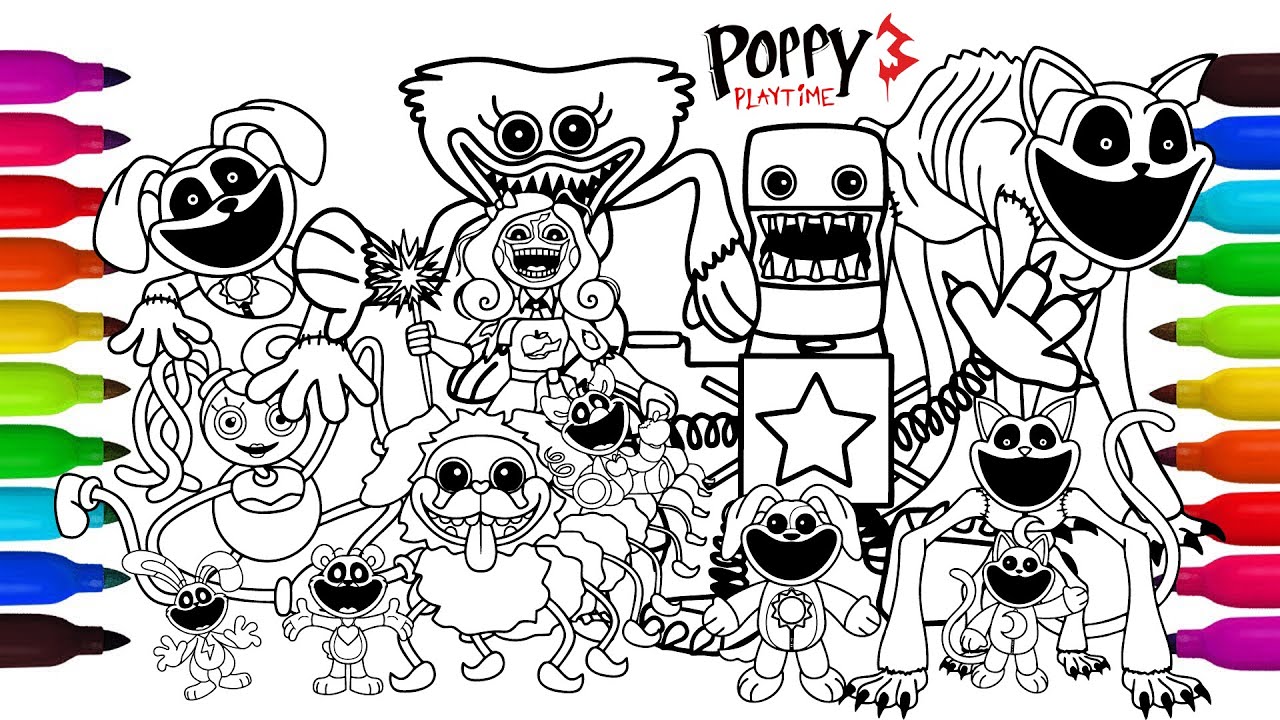 POPPY PLAYTIME COLORING 🎨 | Draw & Color All Characters | Huggy Wuggy & Friends #f867