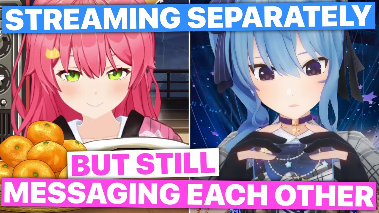 MiComet Send Messages To Each Other While Streaming (Miko & Suisei / Hololive) [Eng Subs]