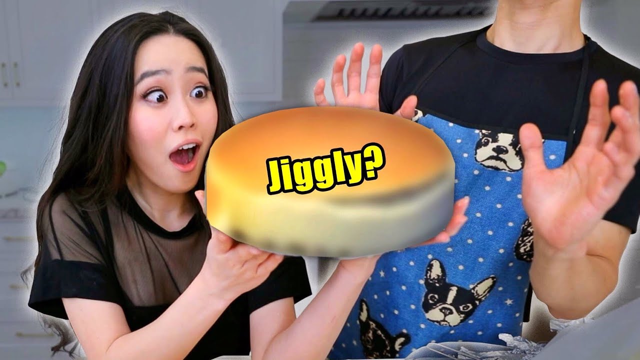 We tried making the most JIGGLY FLUFFY JAPANESE CHEESECAKE! COUPLES COOKING CHALLENGE