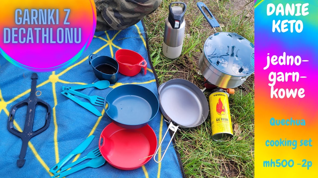 Quechua cooking set mh500 -2p. Garnki z Decathlonu- recenzja + keto danie jednogarnkowe