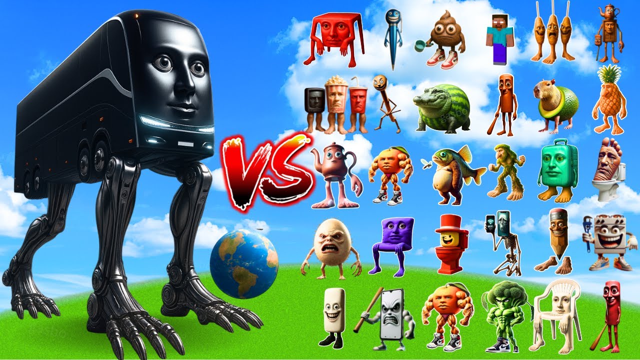 Il Supremissimo Facciabus Piedoni Lunari vs All Brainrot Bosses | Minecraft Mob Battle