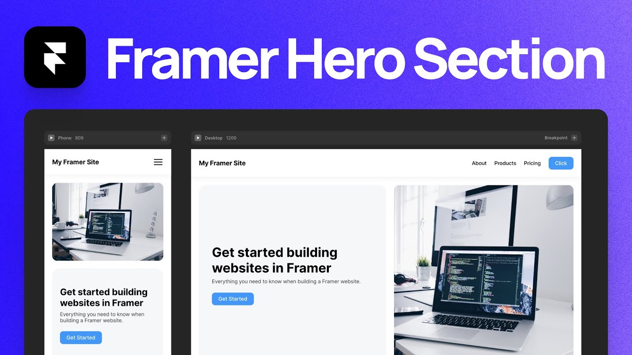 How to Create a Responsive Website Hero in Framer  | Framer Desktop, Tablet, Mobile Tutorial