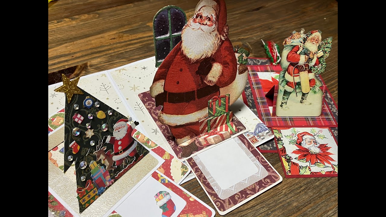 クリスマスポップアップカード作り How to make a Christmas pop up card