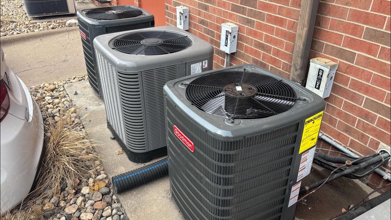 2 Brand New 2024 Goodman GLXS3B 2.5 ton central air conditioners! (w/R32 refrigerant!) (1 running)