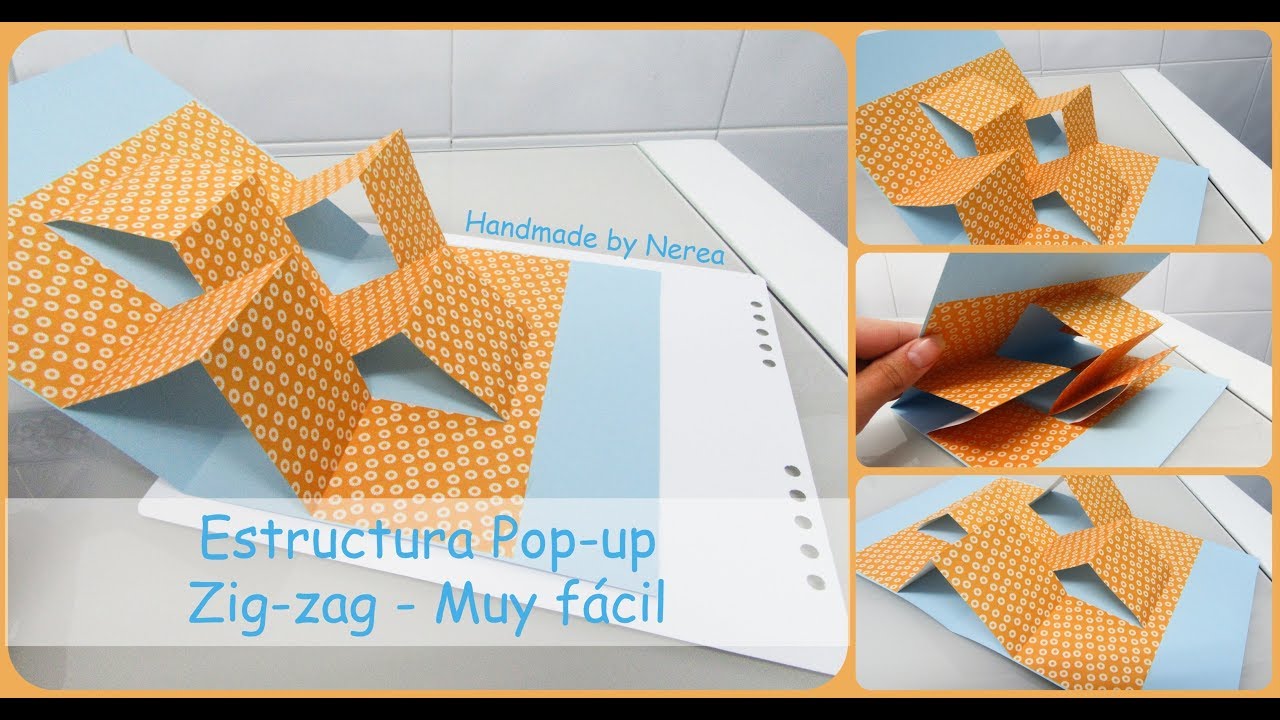 Estructura Pop up en Zig zag -  MUY FÁCIL (cualquier medida) -  Scrapbooking para principiantes