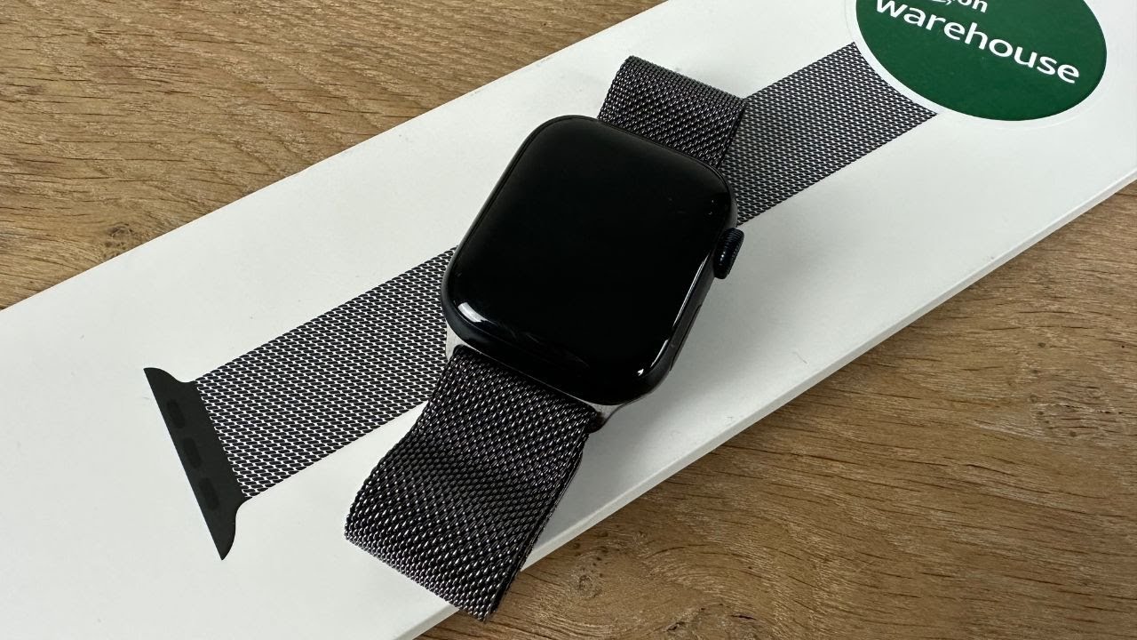 41-миллиметровый графитовый ремешок Milanese Loop и Apple Watch Series 9 Midnight