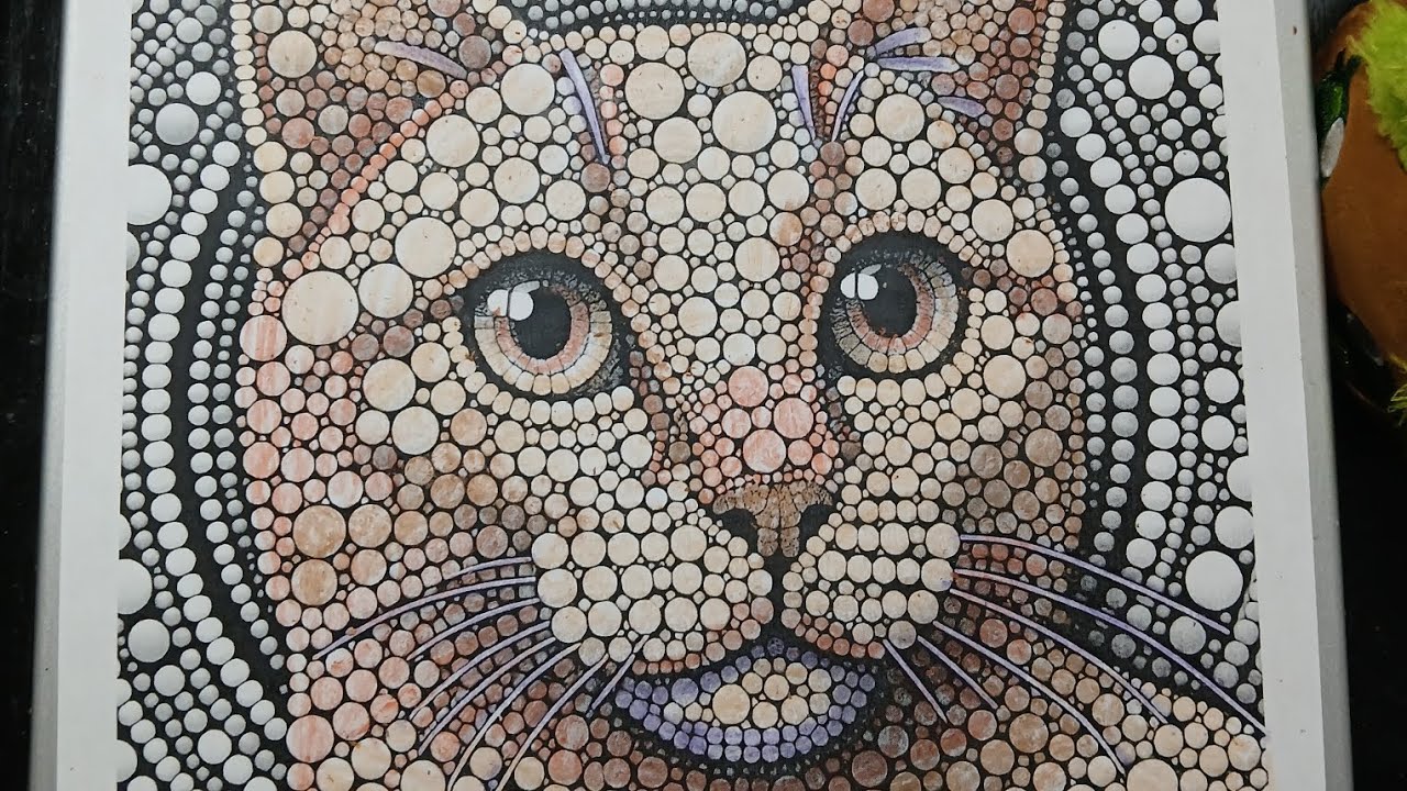 How to color: cat dot coloring page