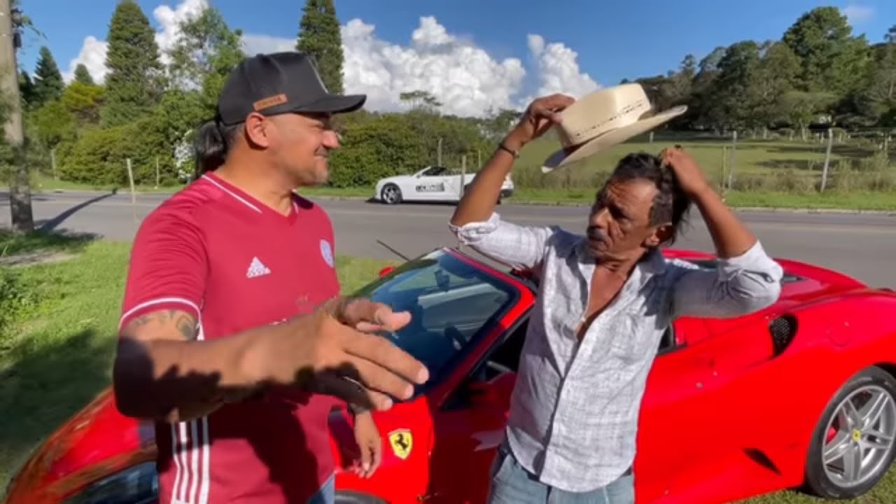 TIRINGA SE LASCA RODANDO DE FERRARI EM GRAMADO NO RIO GRANDE DO SUL | NATAL COMÉDIA SELVAGEM ®