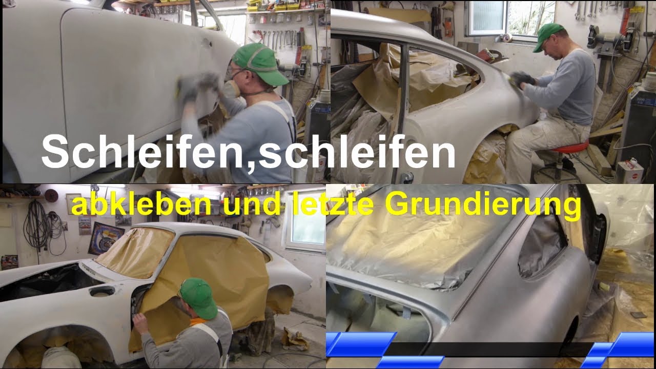 Porsche 19. Den Spritzspachtel schleifen und dann grundieren. Restoration and paint the primer.