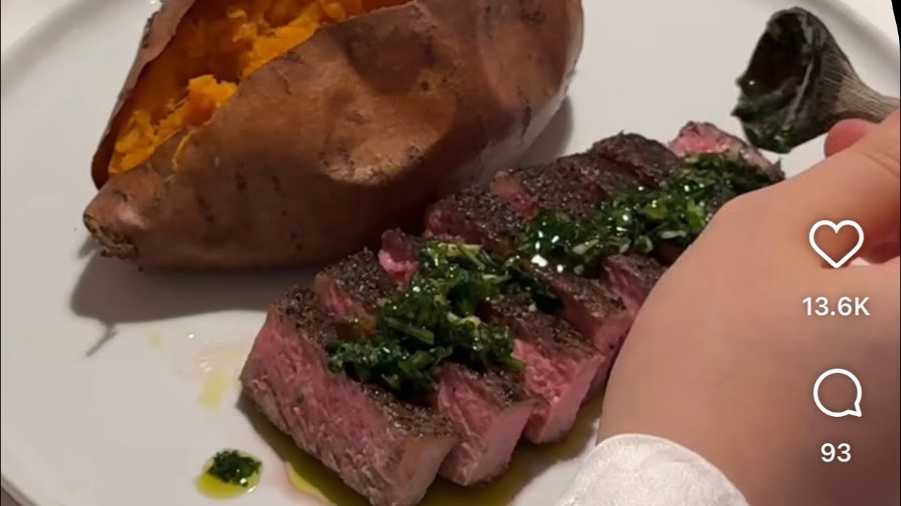 Meal in my kitchen (Beef Steak and Sweet potato edition)
