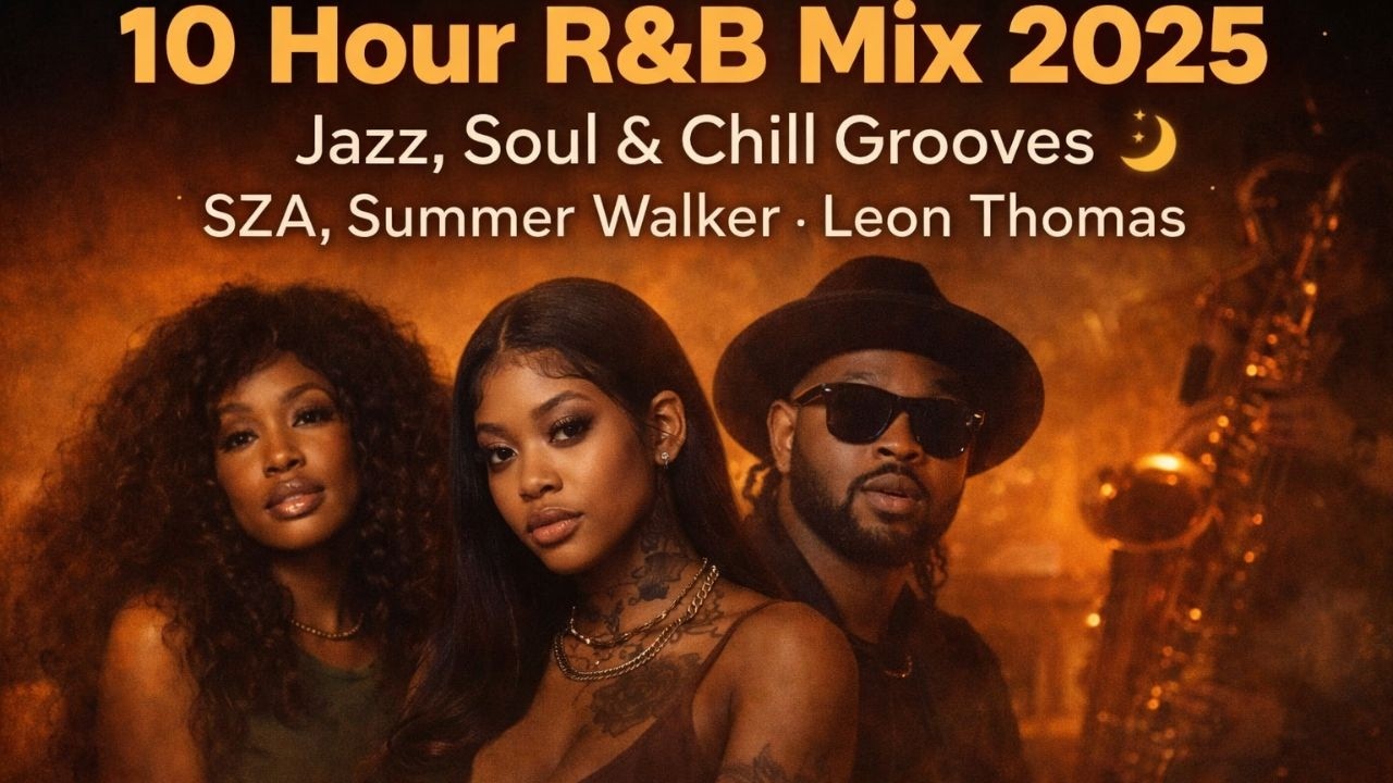 10 Hour R&B Mix 2025 🌙 | Jazz, Soul & Chill Grooves |  Summer Walker, Leon Thomas | Midnight Flows