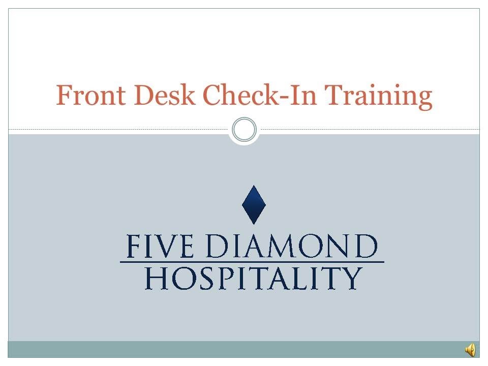 Hotel Front Desk Check In Training
