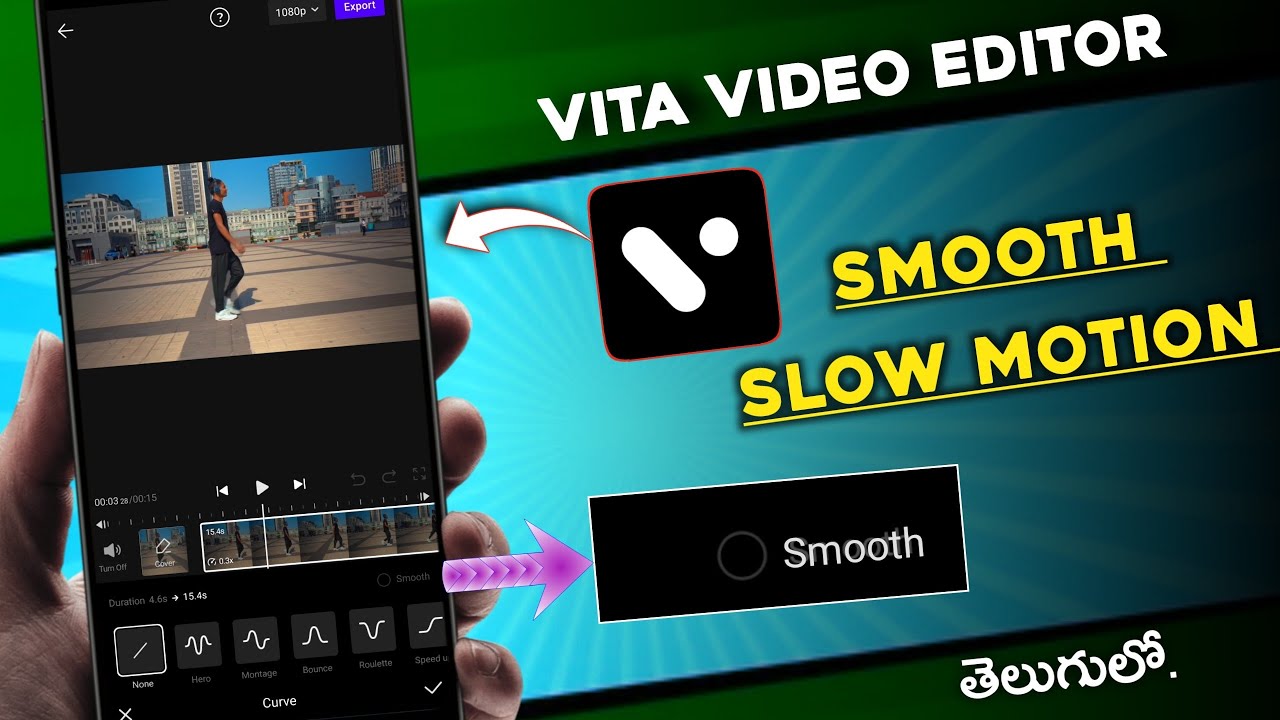 Smooth Slow motion - Vita app editing | Vita app editing telugu | slow motion tutorial