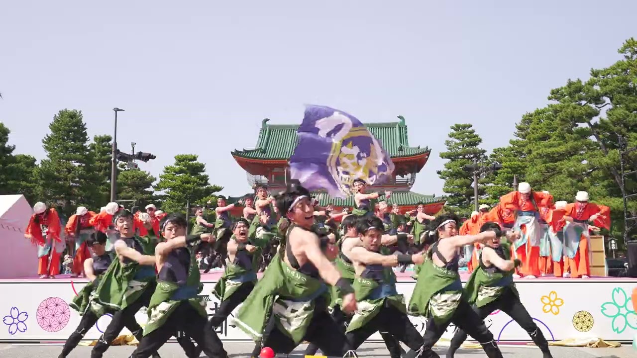 [4K] よさこいチーム かざみどり 『舟唄』初披露　京都さくらよさこい 2023 さくよさ 1日目 神宮道スペシャルステージ