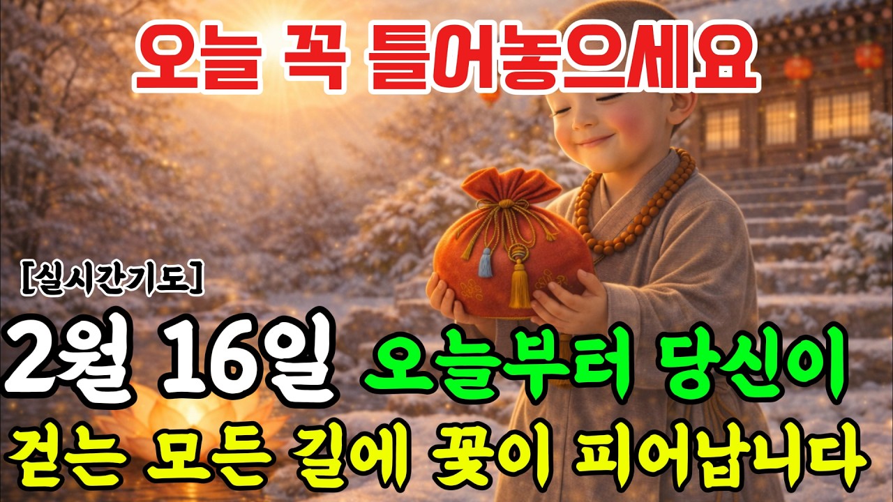 [특별 축원] 2월 16일, 오부터 당신이 걷는 모든 길에 꽃이 피어납니다🎶I  오늘 남기시는 소망으로 2026년 내내 웃음꽃이 피어납니다#불교음악 #불교트로트 #재물운상승