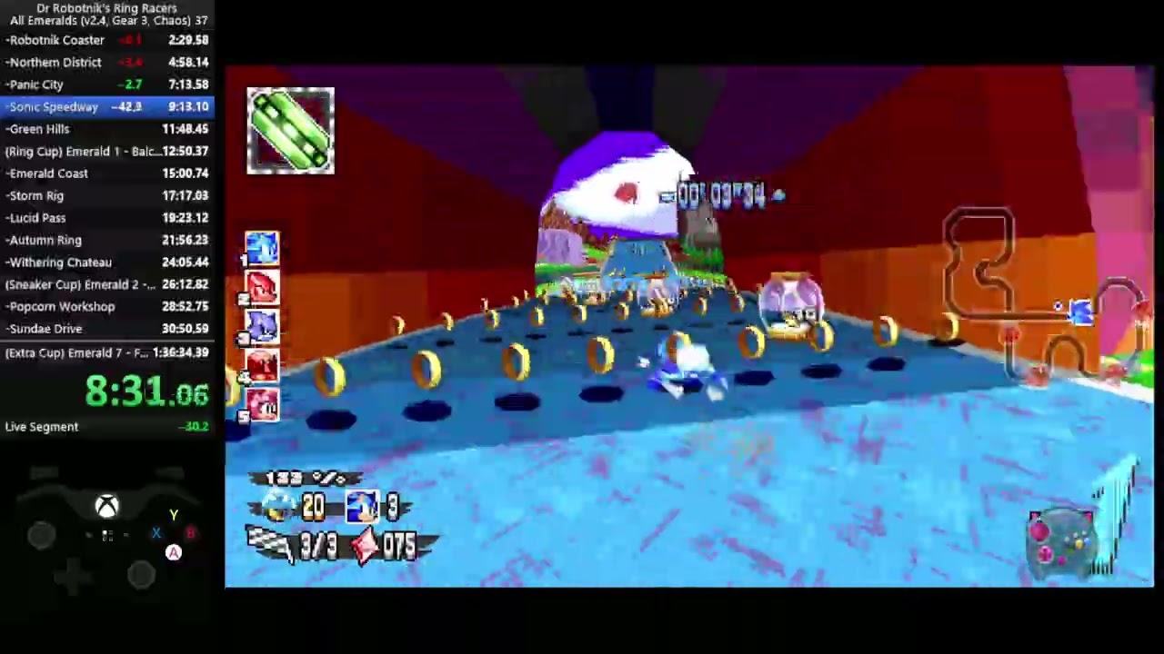 ring racers 2.4 - all chaos emeralds (gear 3) 1:34:49