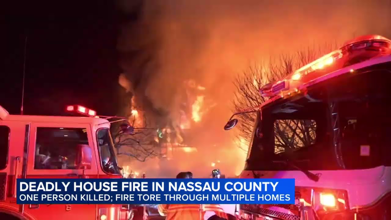 1 dead, 3 injured after fire burns through multiple homes on Long Island
