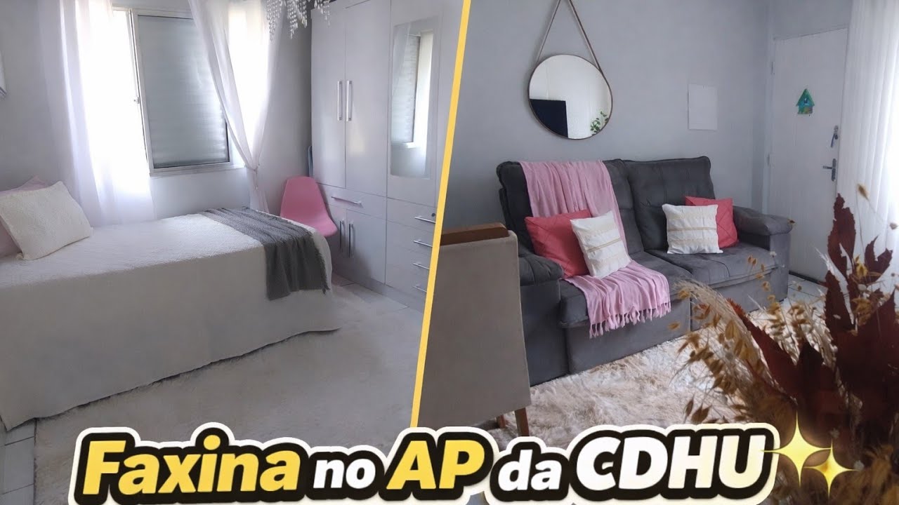 Faxina completa no AP da CDHU | Mudança no quarto + espelho novo