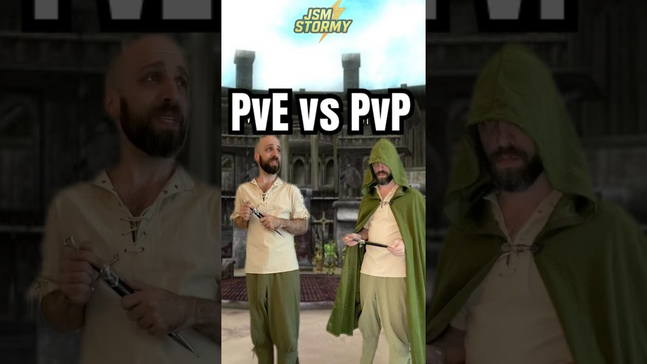 The age of battle of pve vs pvp, which side are you on. #gaming #funnyjokes #pvp #pve #shorts #gamer