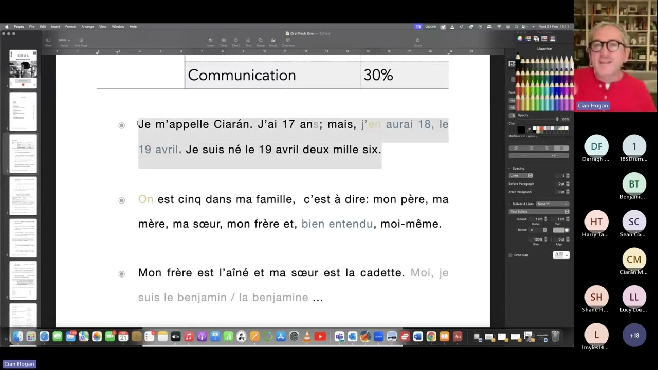 French (H) Leaving Certificate Oral Masterclass with Cian Hogan