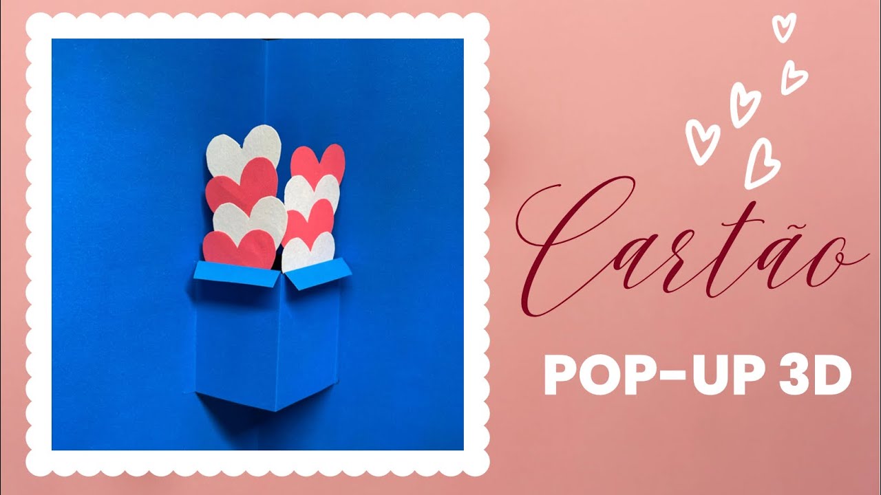 Cartão POP-UP 3D com corações - simple card