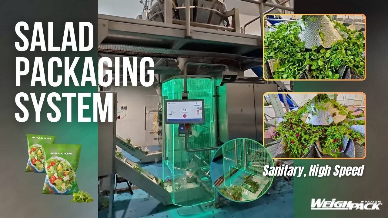 Weighing and Bagging Spinach & Mix Green Salad with PrimoCombi and VF1200 Continuous Motion Bagger