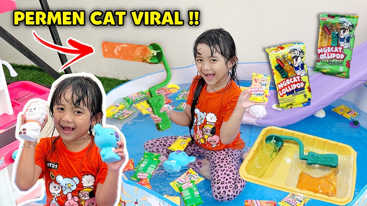 SAMANTHA MAKAN PERMEN CAT VIRAL DI KOLAM BT21