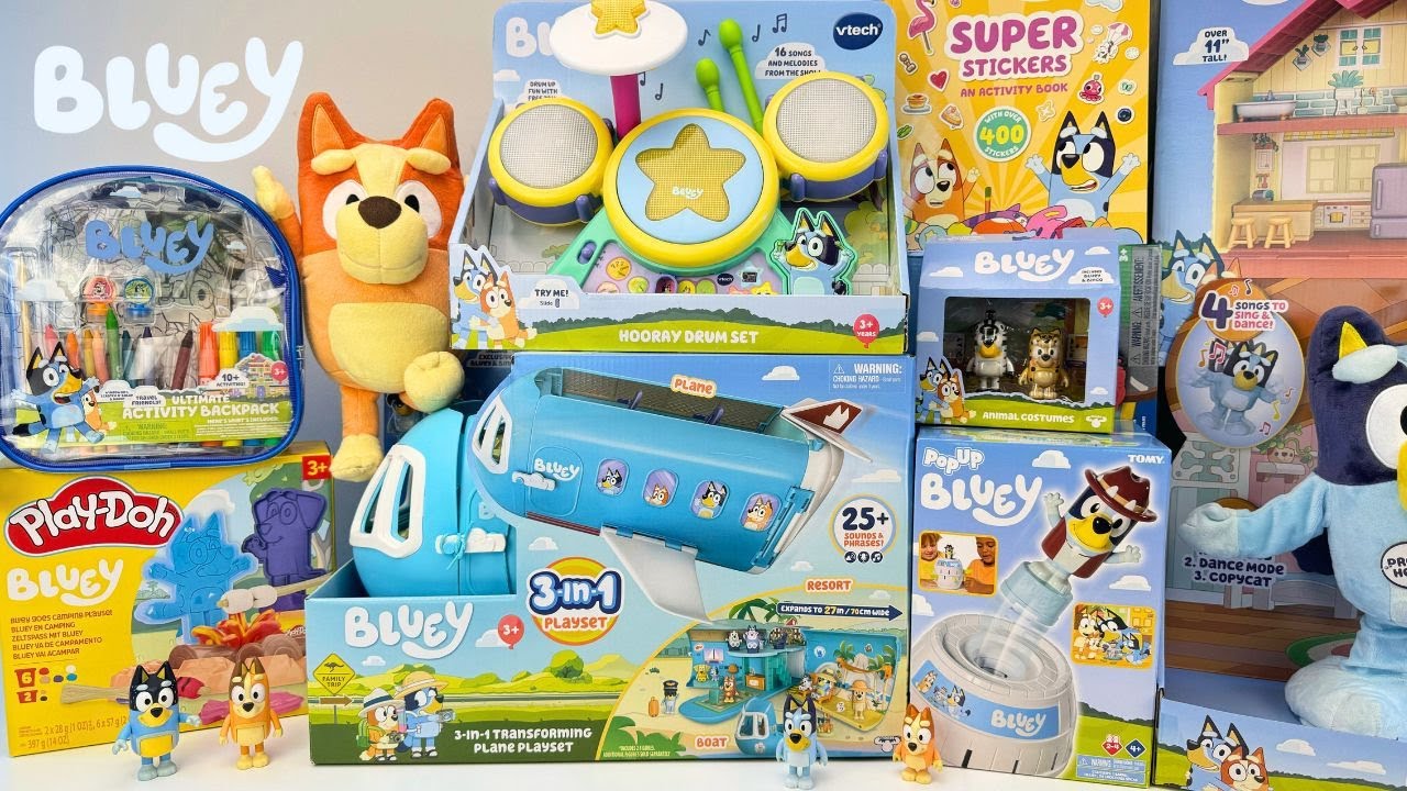 Bluey Toys Collection Unboxing Review | Bluey 3-in-1 Transforming Airplane