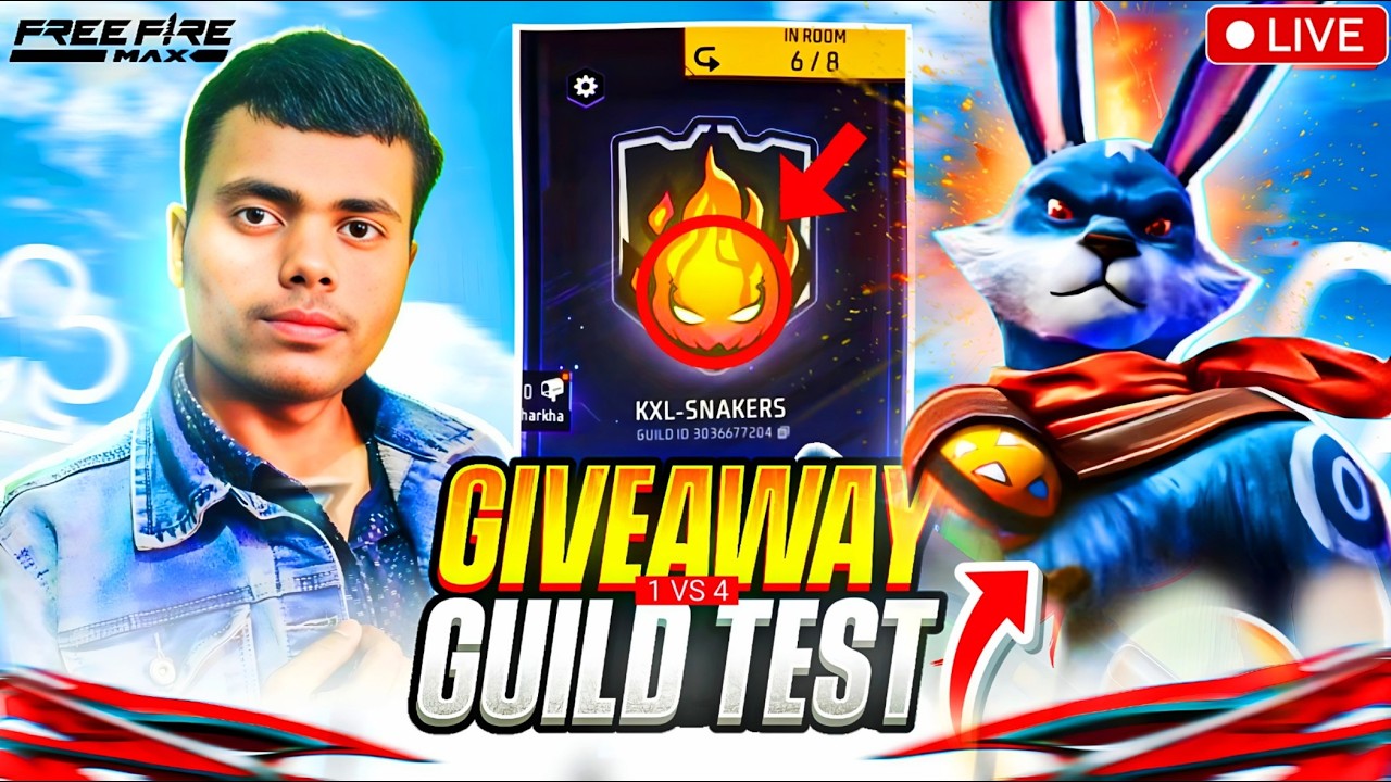 FF LIVE 🔴 TOP 1 GUILD TEST | CUSTOM ROOMS & GIVEAWAY | FREE FIRE LIVE | ROAD TO 10K 🔥#shortsfeed #ff
