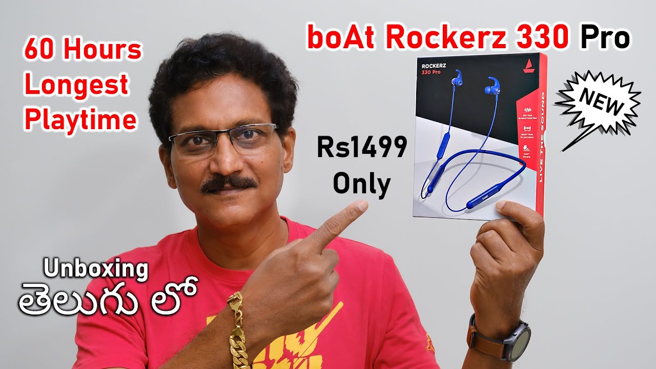 Vammo okka Charge lo 60 Hours Playtime aa 🤩 Boat Rockerz 330 Pro Unboxing in Telugu...