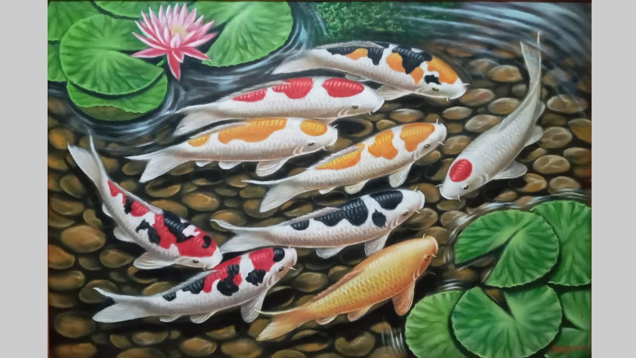 Cara Melukis Ikan Koi 80 X 120 / Wono Wong