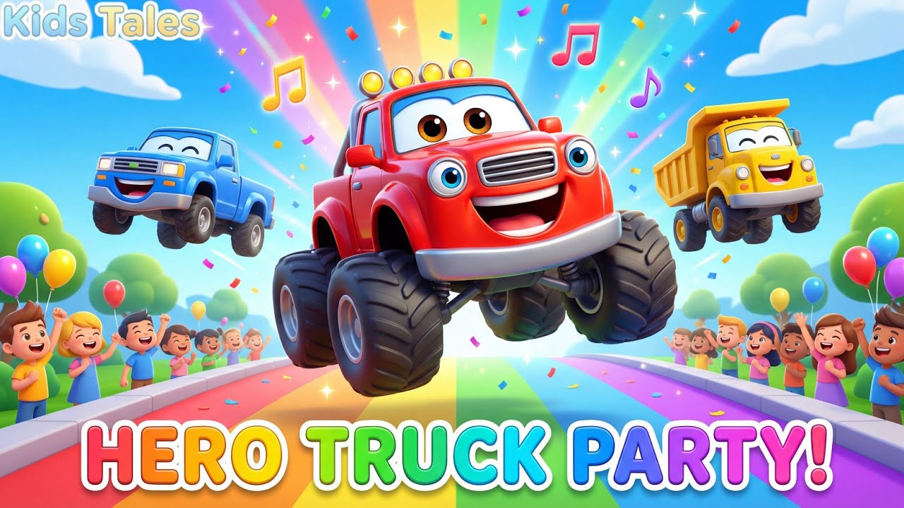 The Bouncy Truck Parade | Nursery Rhymes song for Kids | Kids Tales | Learn Colors & Counting 1-5  |