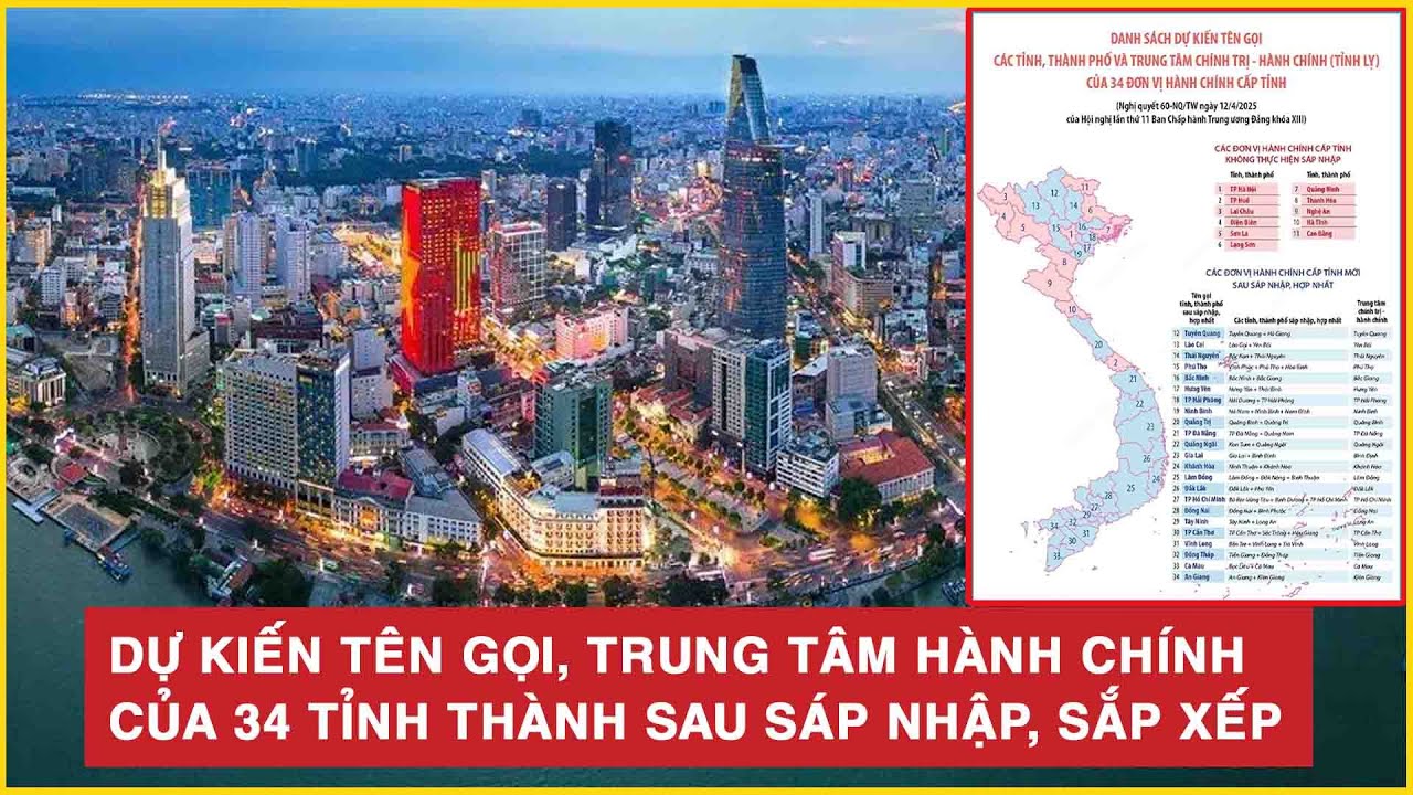 Dự kiến tên gọi, trung tâm hành chính của 34 tỉnh thành sau sáp nhập, sắp xếp | BLĐ