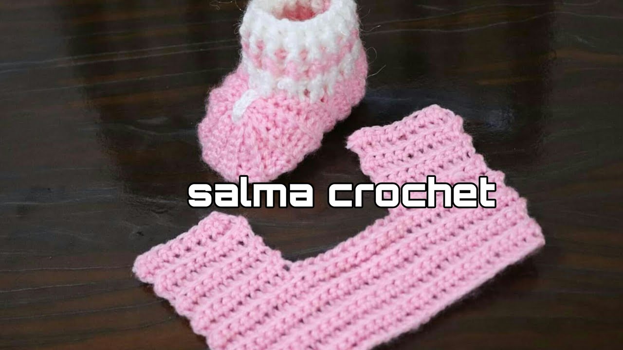 كروشيه حذاء أطفال قطعة واحدة سهل جدا للمبتدئين\جورب بيبي\هاف بوت حديث الولادة\baby shoes \baby sock