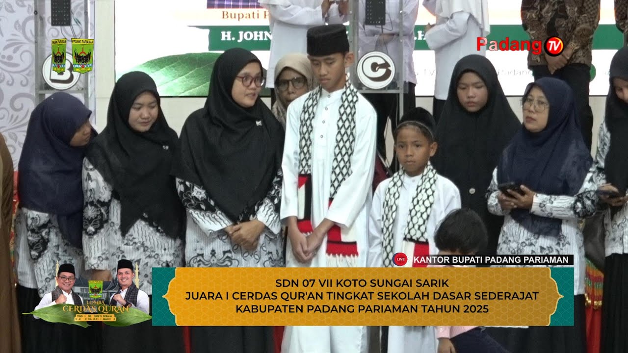 🔴 LIVE : Grand Final Cerdas Qur'an Tingkat SD Kabupaten Padang Pariaman Tahun 2025