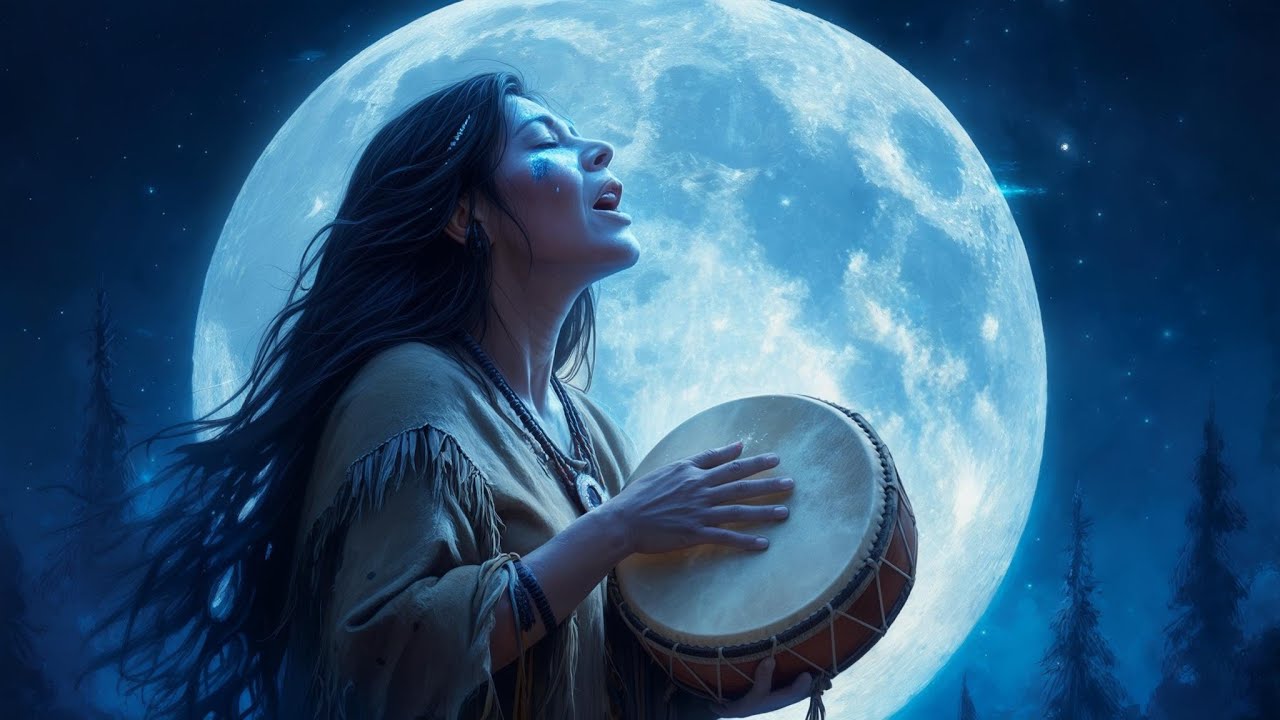 🌕 Священное лунное пение племени Лакота ✨ Голоса предков, барабан и флейта