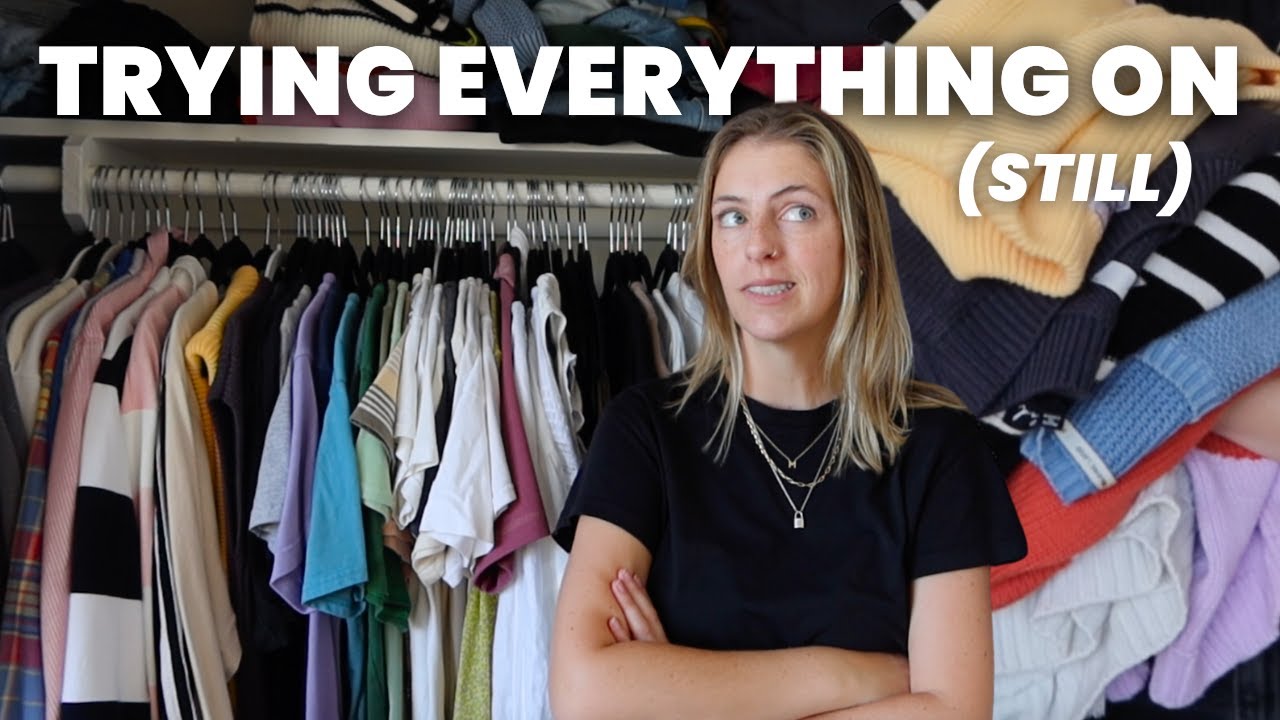 trying on EVERYTHING in my closet / chatty sustainable closet clean out part 2